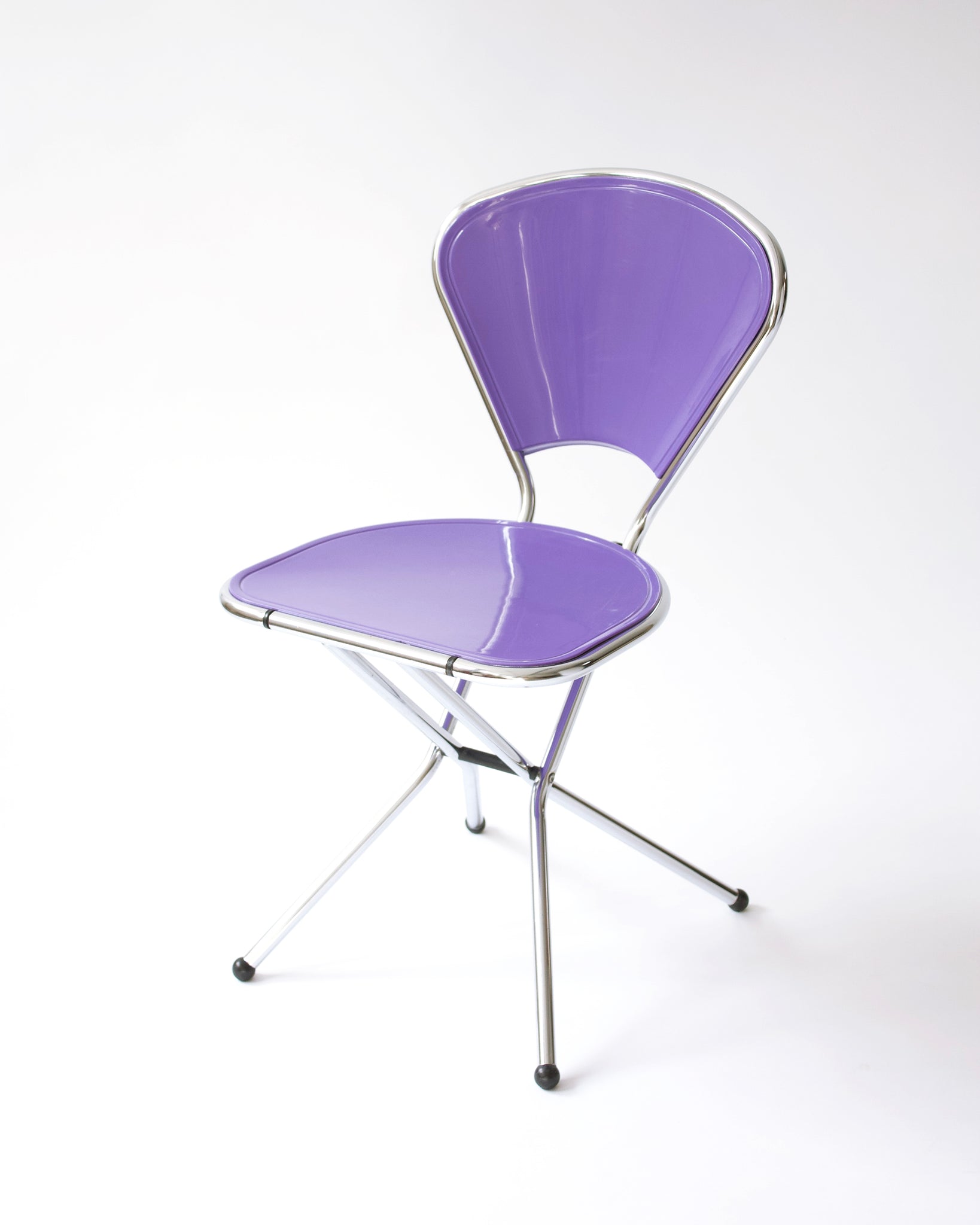 Klappstuhl, lila, Chrom, Niels Gammelgaard „Sebastian", IKEA Vintage, 80er Jahre