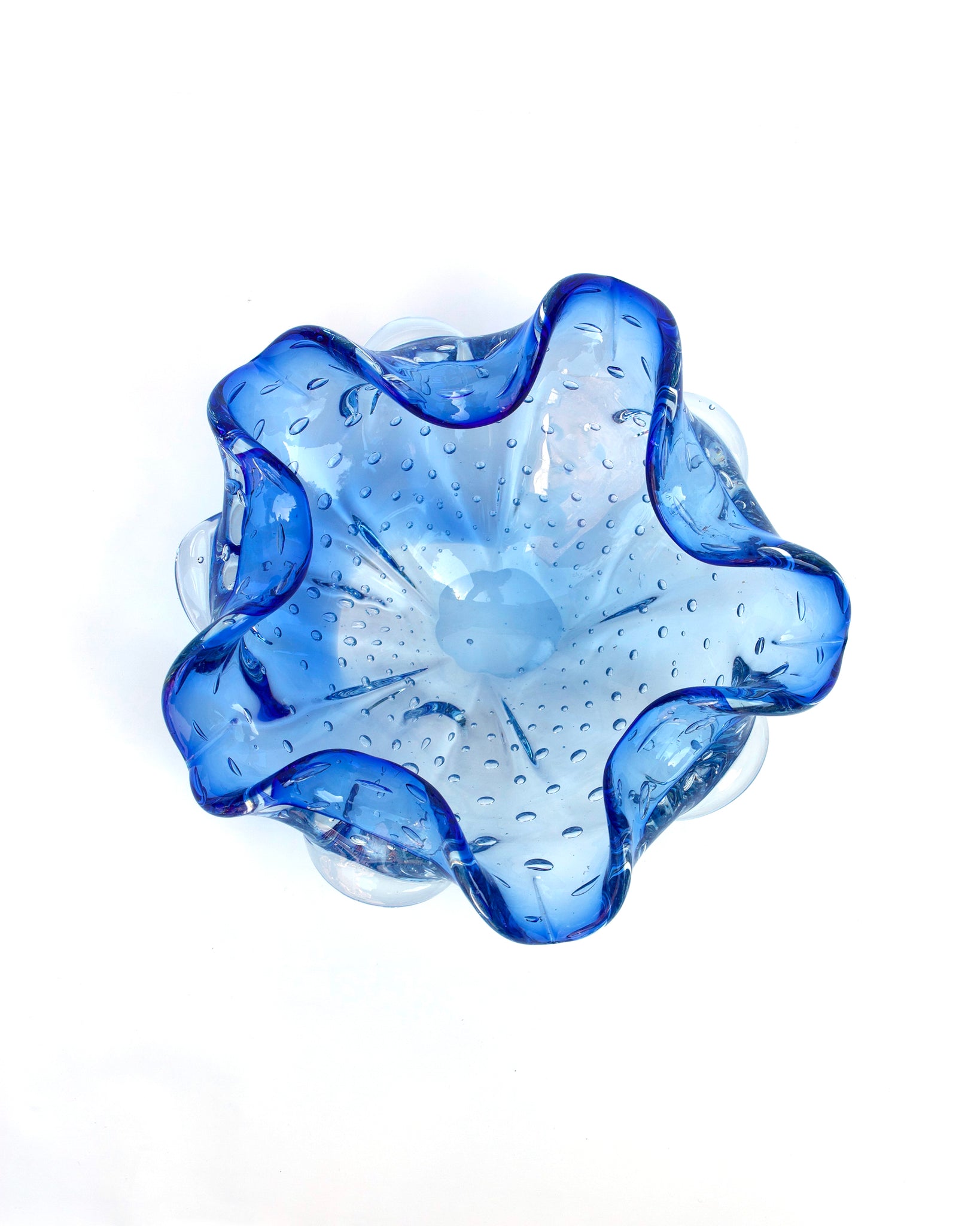 Muranoglas Schale Murano blau Vintage 