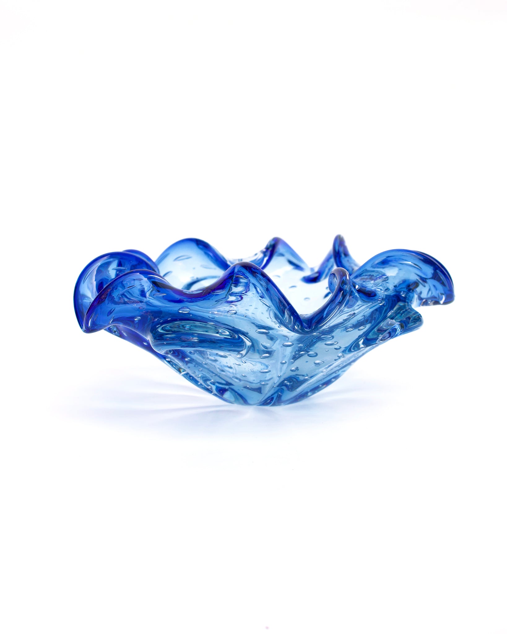 Muranoglas Schale Murano blau Vintage 