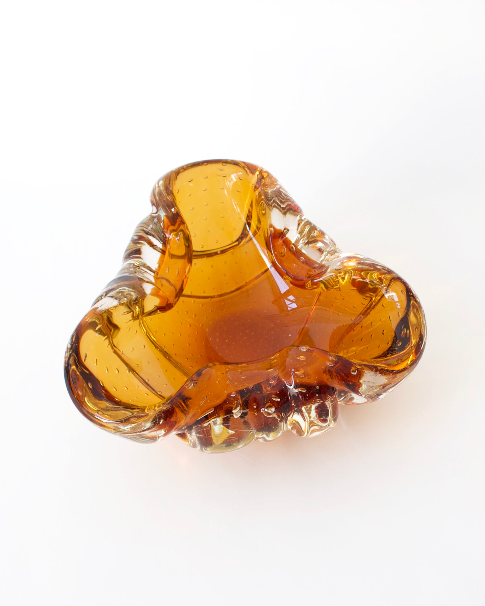 Murano Aschenbecher Glasschale braun Vintage Bullicante