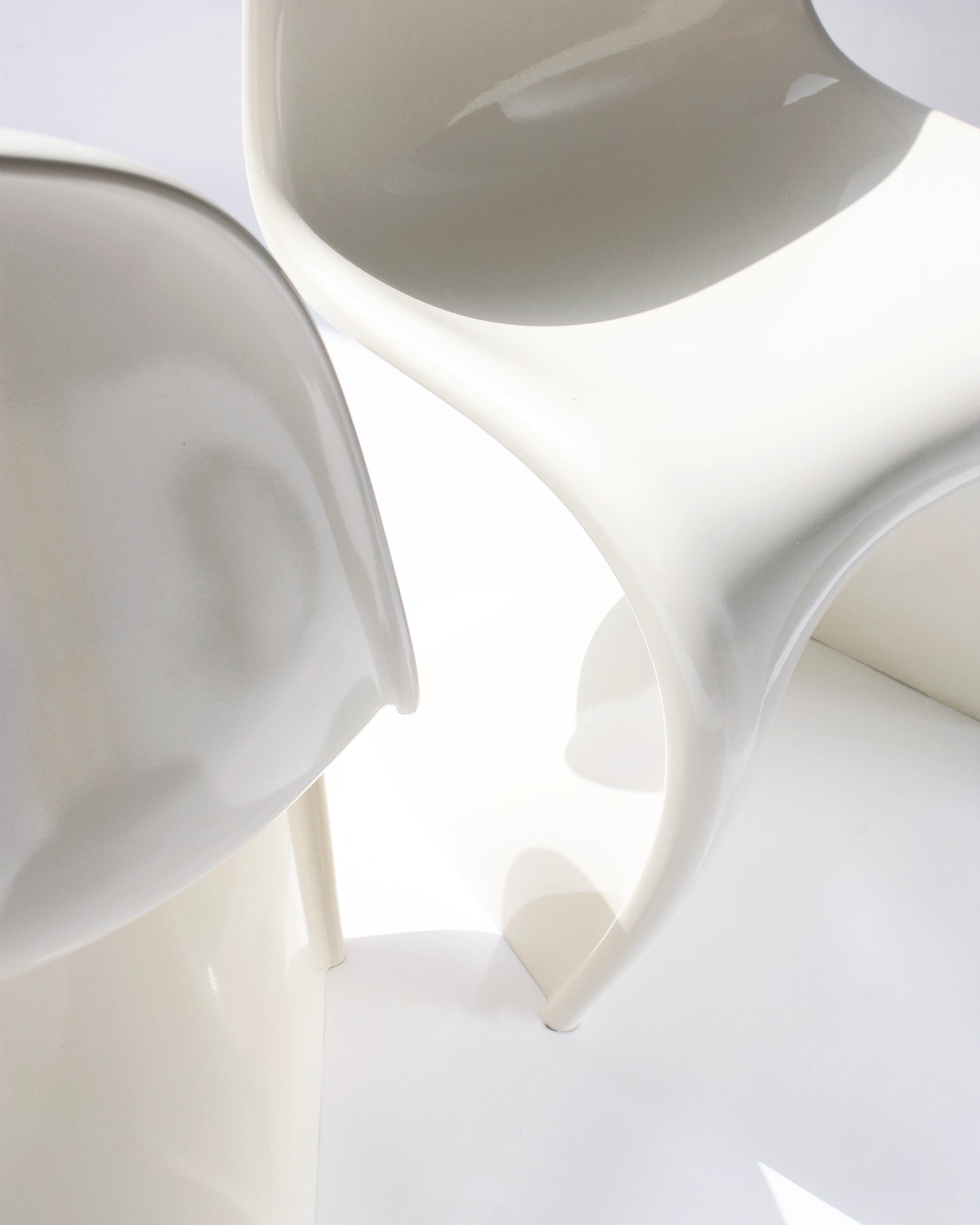 Vintage Panton Chair weiß 80er Fiberglas Stühle 